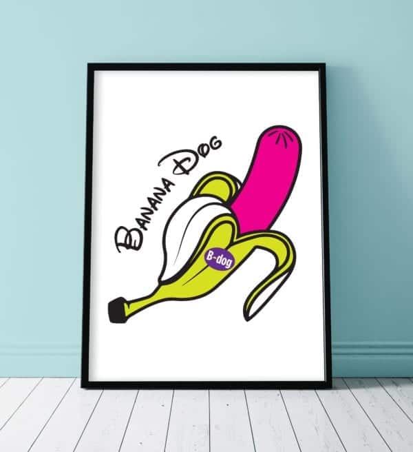 Banana-PinkLime-Framed